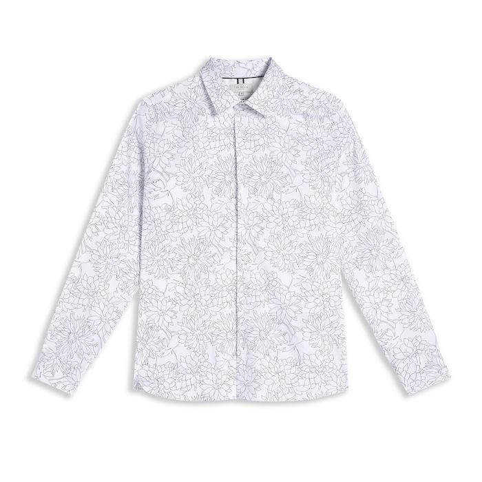 men white floral outline print shirt