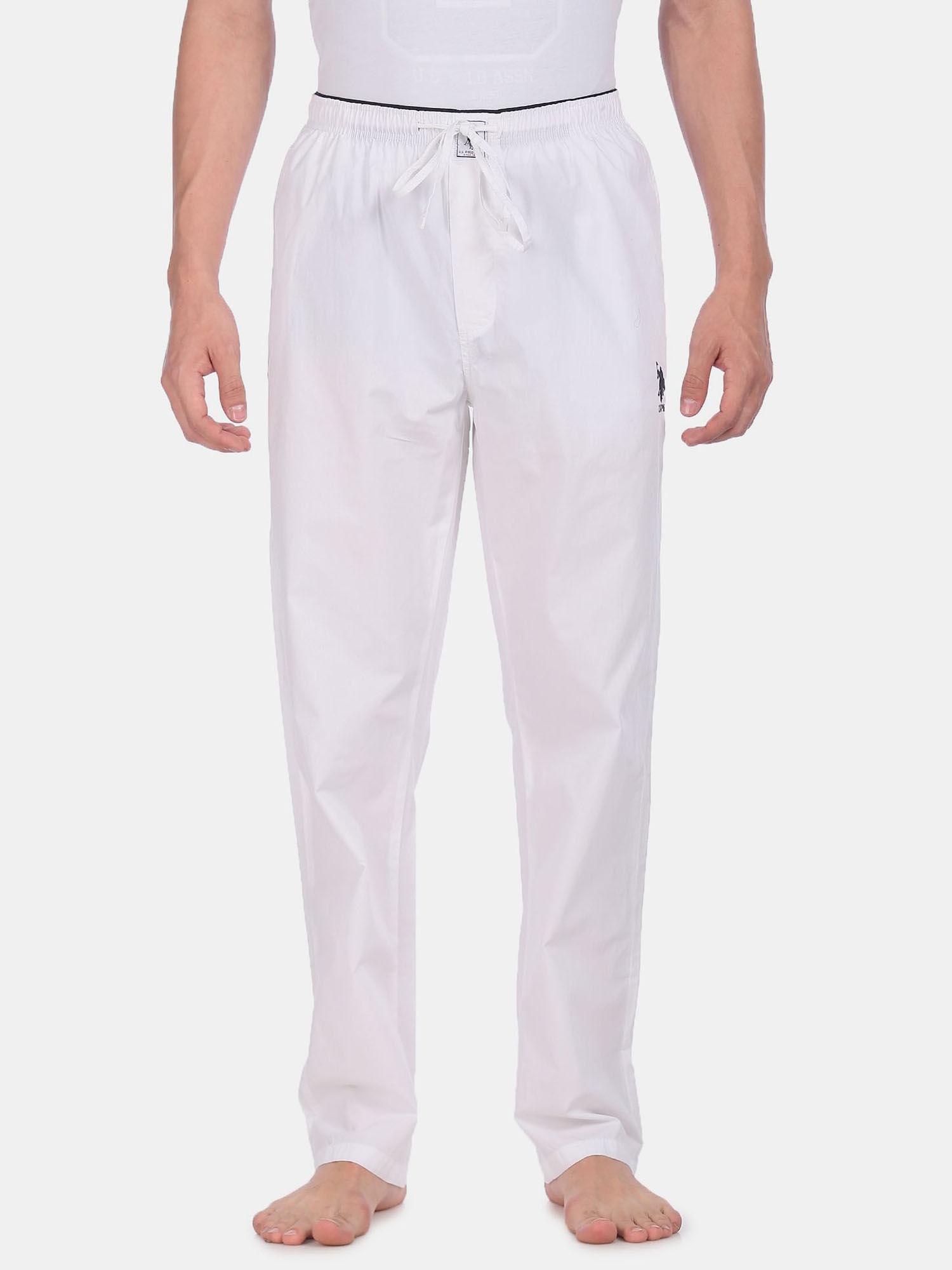 men white i690 comfort fit solid cotton lounge pants white