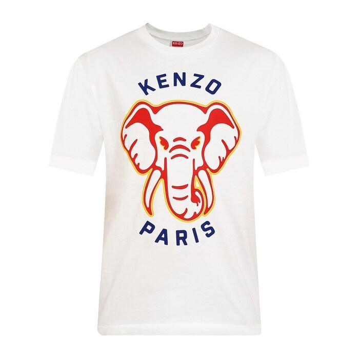 men white kenzo elephant print t-shirt