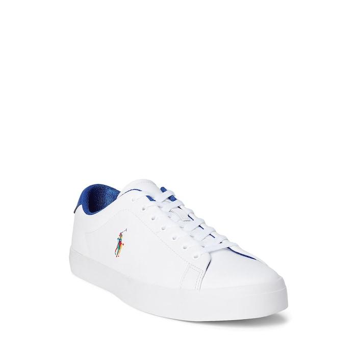 men white longwood leather sneaker