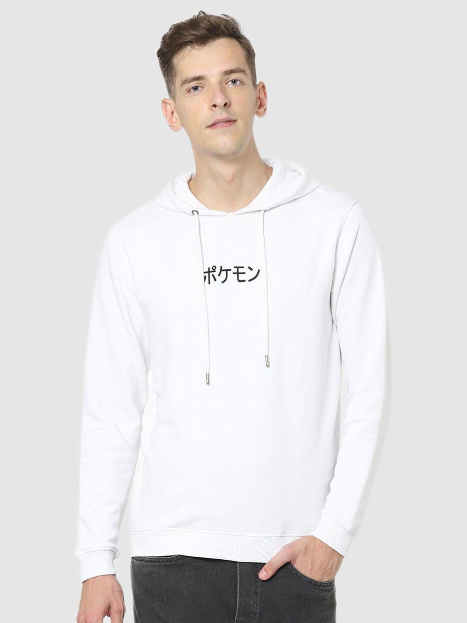 men white pokemon print hoodies