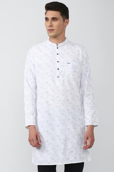 men white print casual kurta