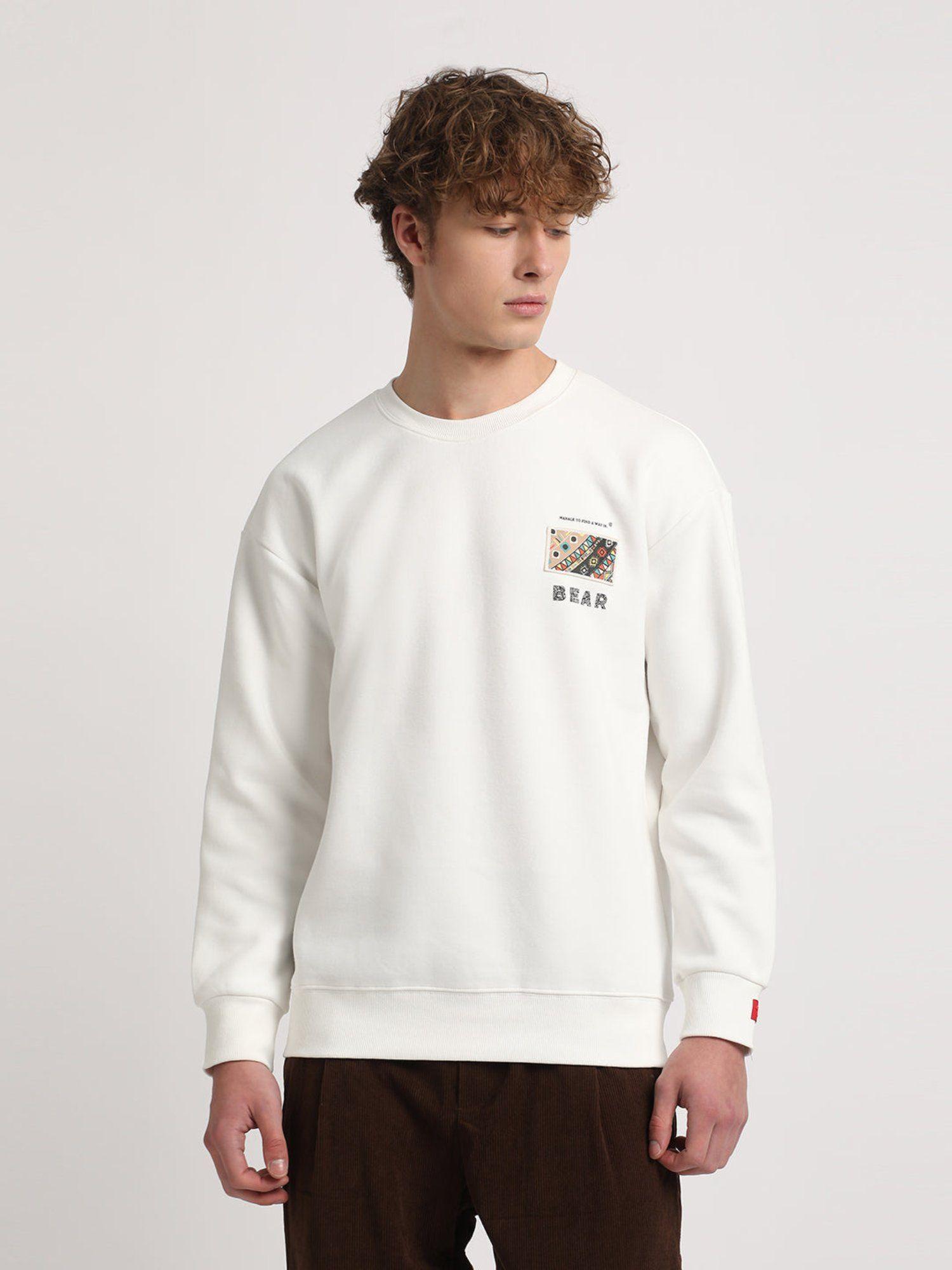 men white printed relaxed fit sweatshirt