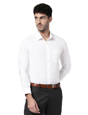 men white pure cotton solid formal shirt