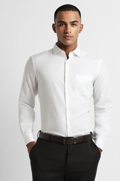 men white regular fit formal full sleeves formal shirt