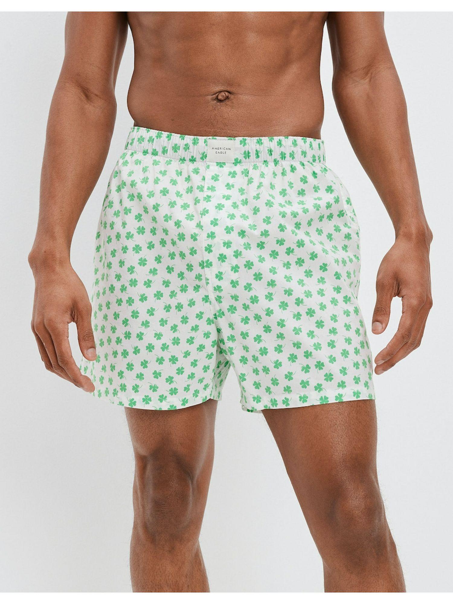 men white shamrock stretch boxer short