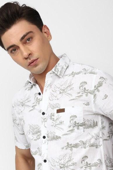 men white slim fit casual shirts