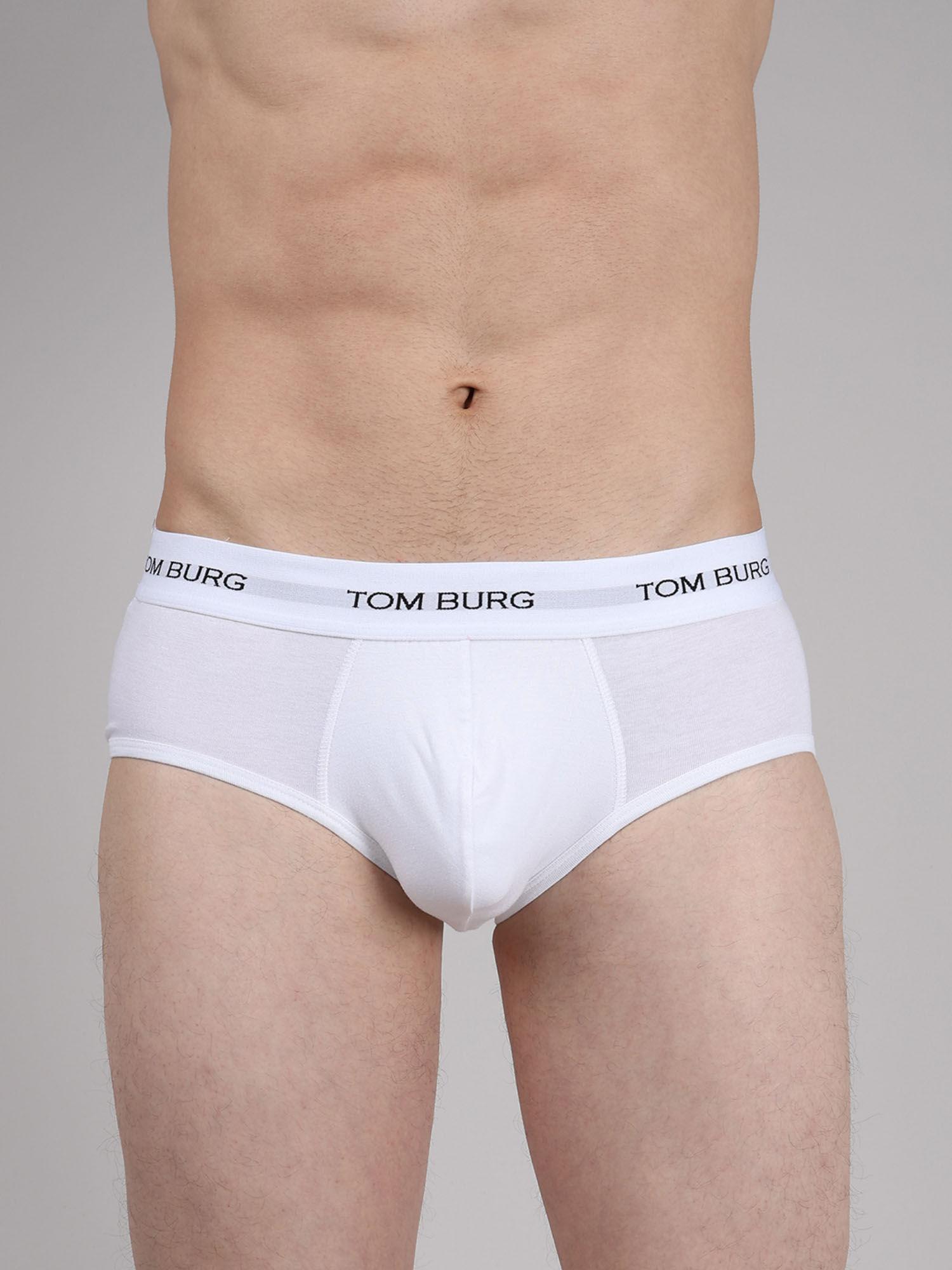 men white solid brief with ultrasoft waistband