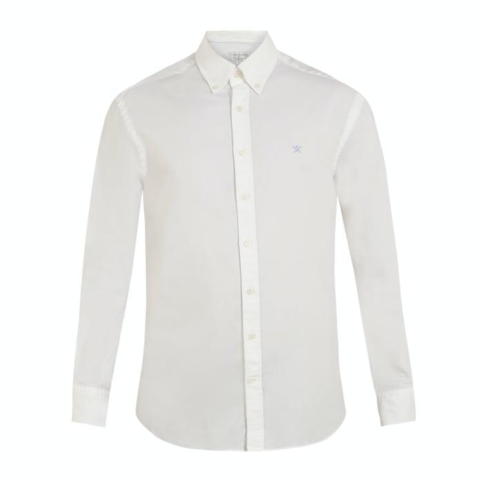 men white solid button-down shirt