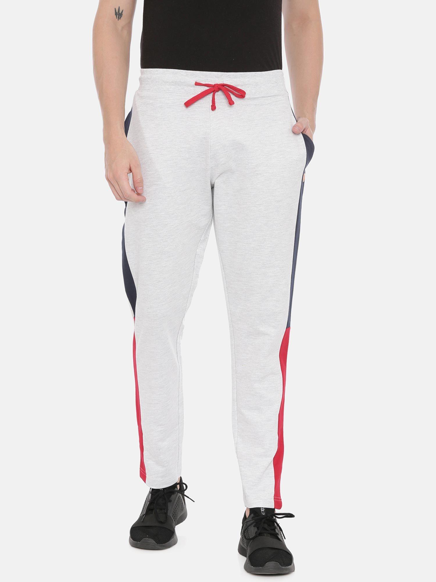men white solid cotton track pants