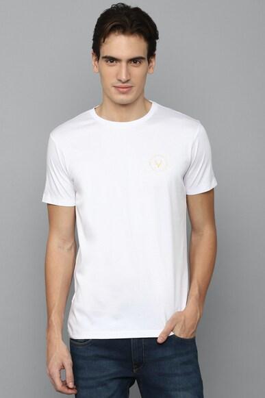 men white solid crew neck t-shirt