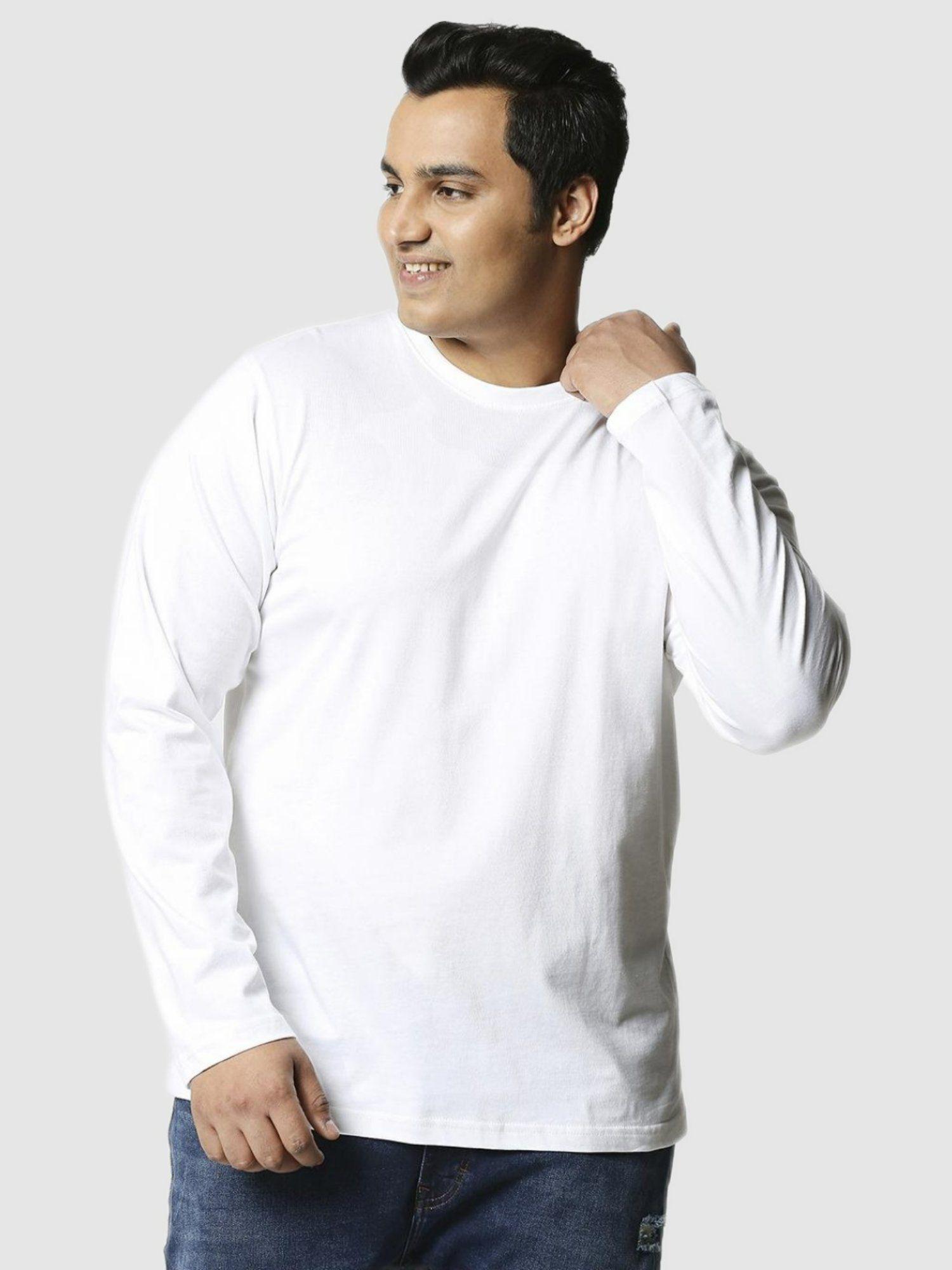 men white solid t-shirt