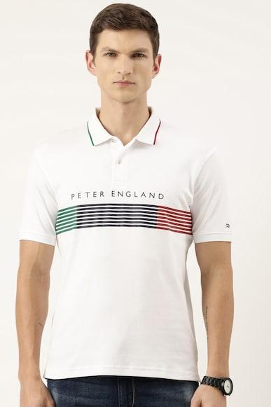 men white stripe polo neck polo t-shirts
