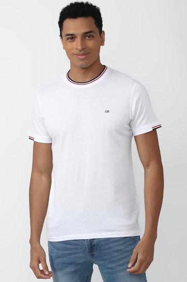 men white textured crew neck round neck t-shirts