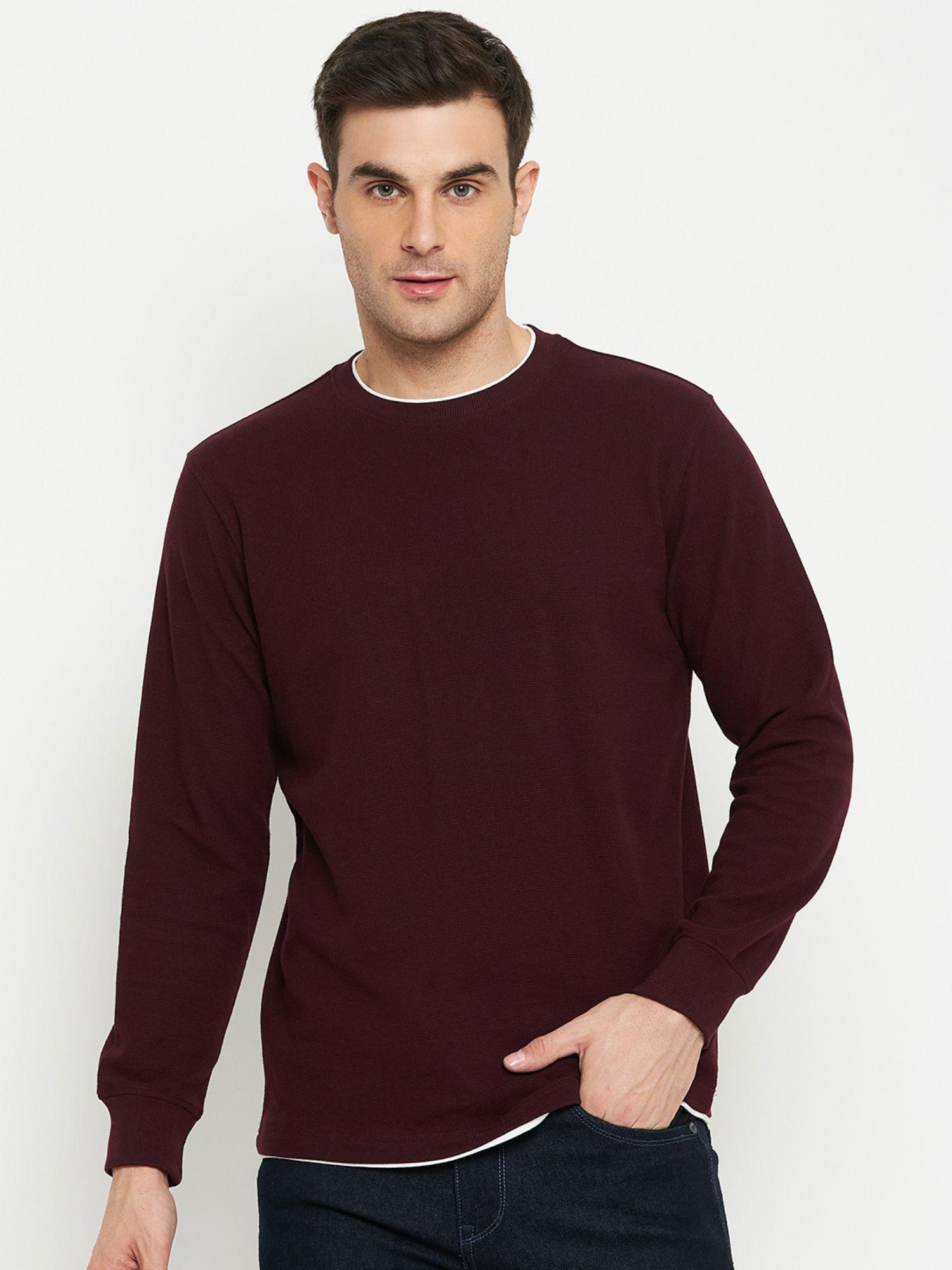 men wine casual sweatshirt