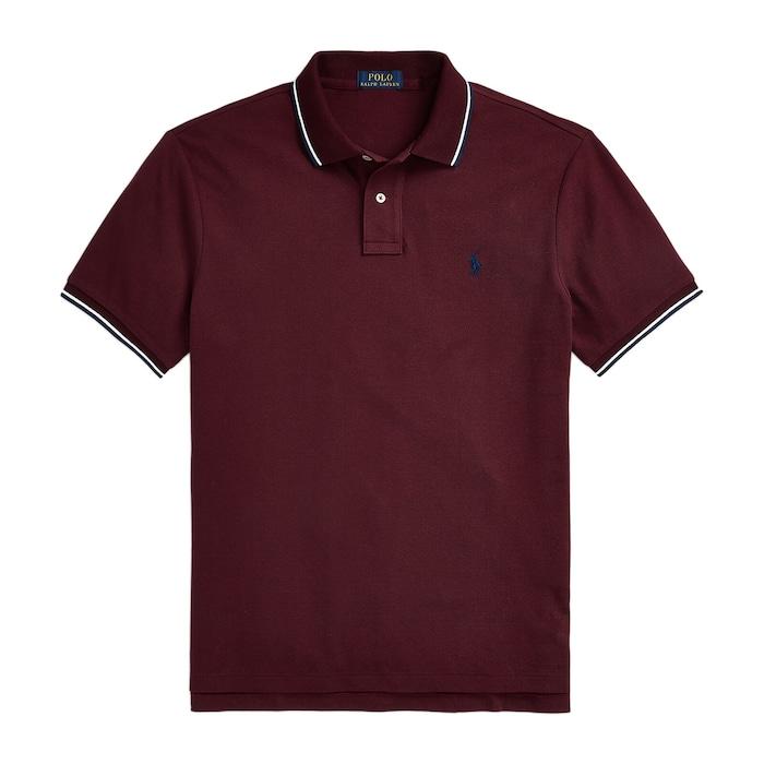 men wine custom slim fit mesh polo