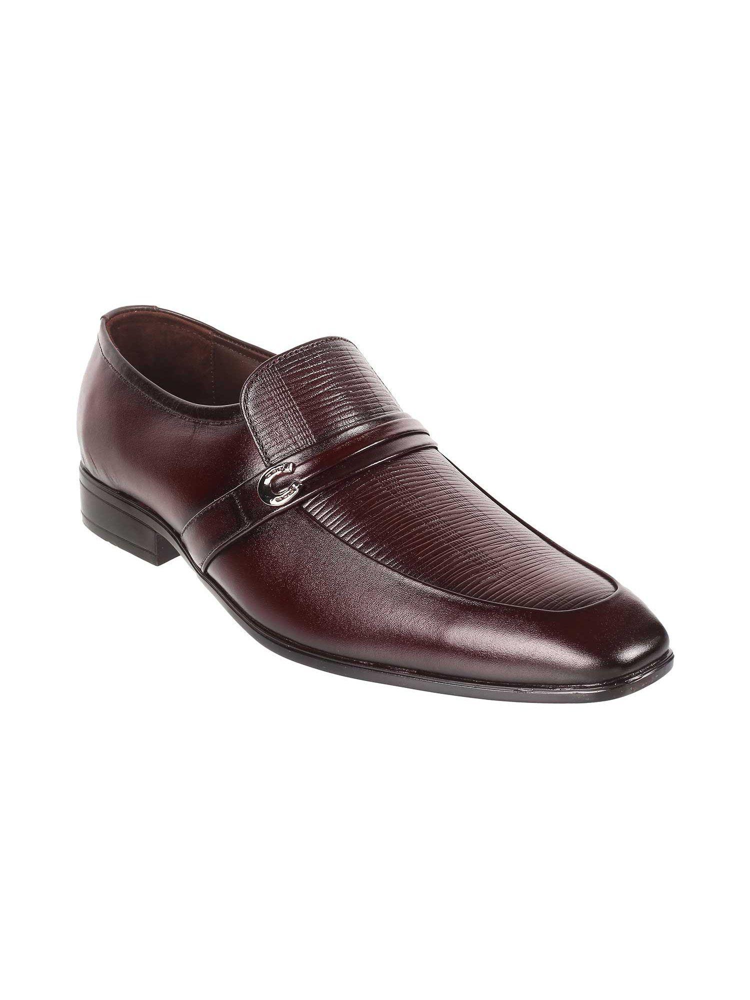 men wine leather formal moccasins shoes