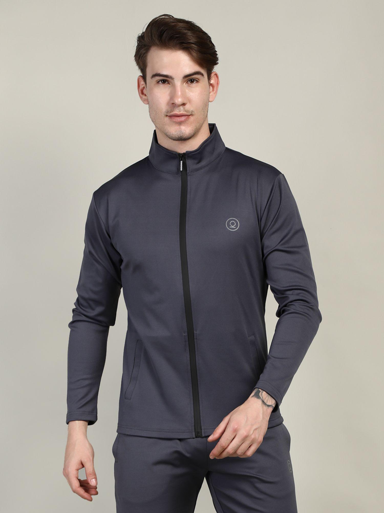 men winter sports gym track zipper stylish jacket