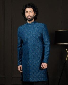 men woven long kurta