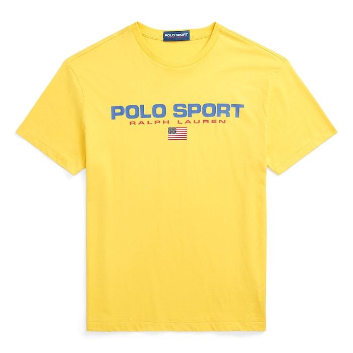 men yellow classic fit polo sport jersey t-shirt