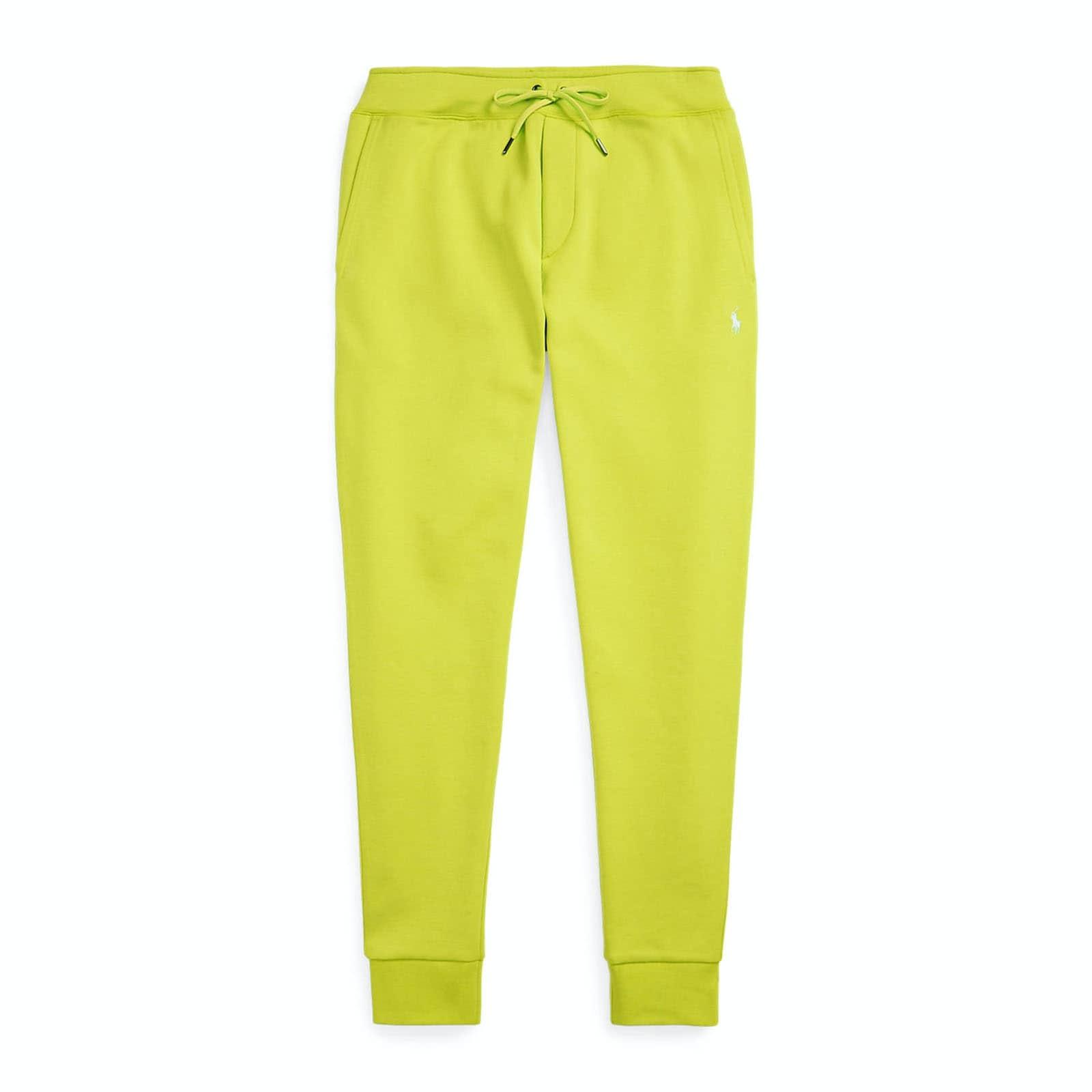 men yellow double-knit jogger pant