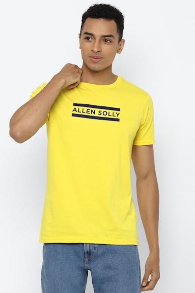 men yellow graphic print crew neck graphic t-shirts