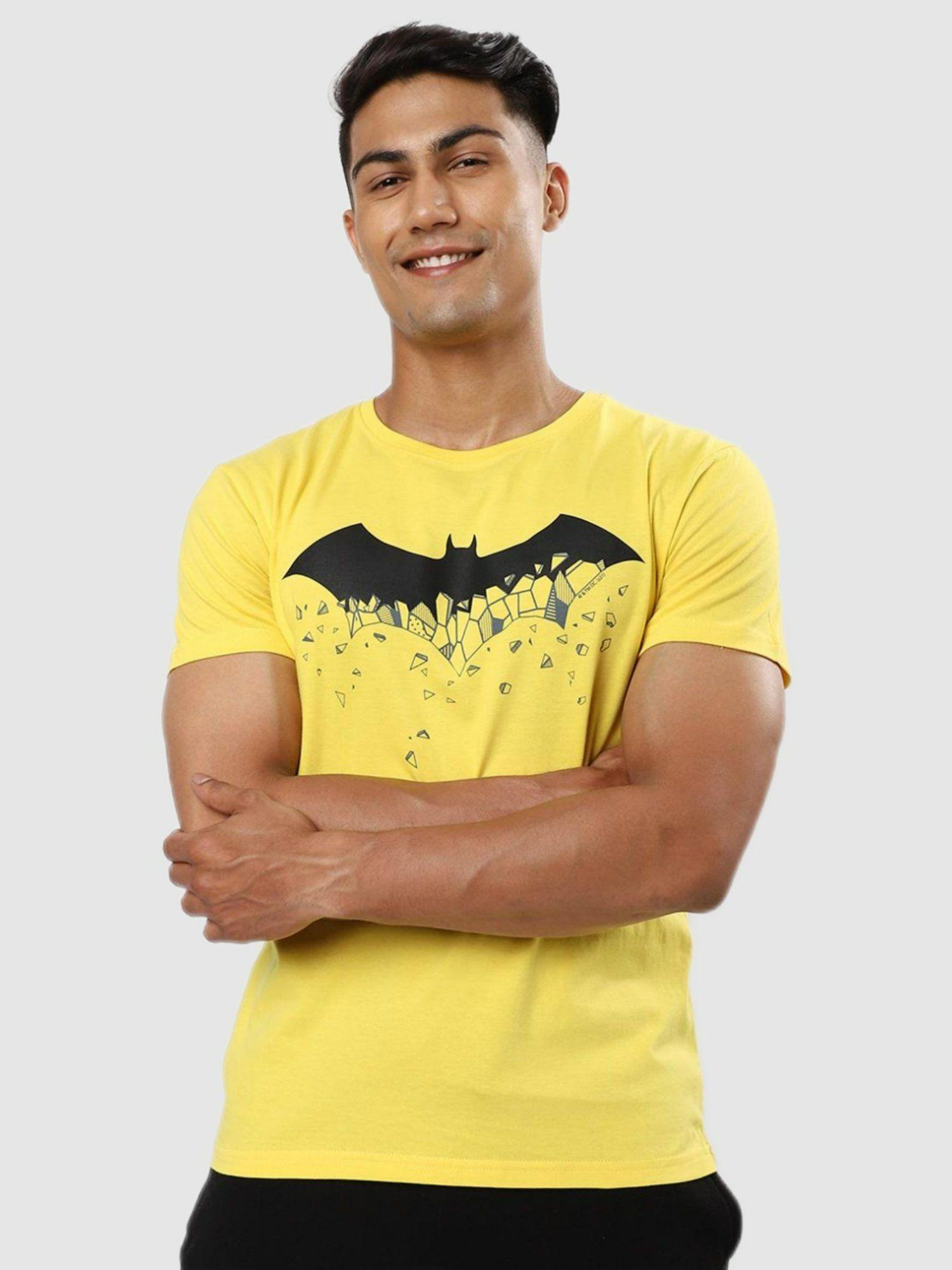 men yellow graphic t-shirt