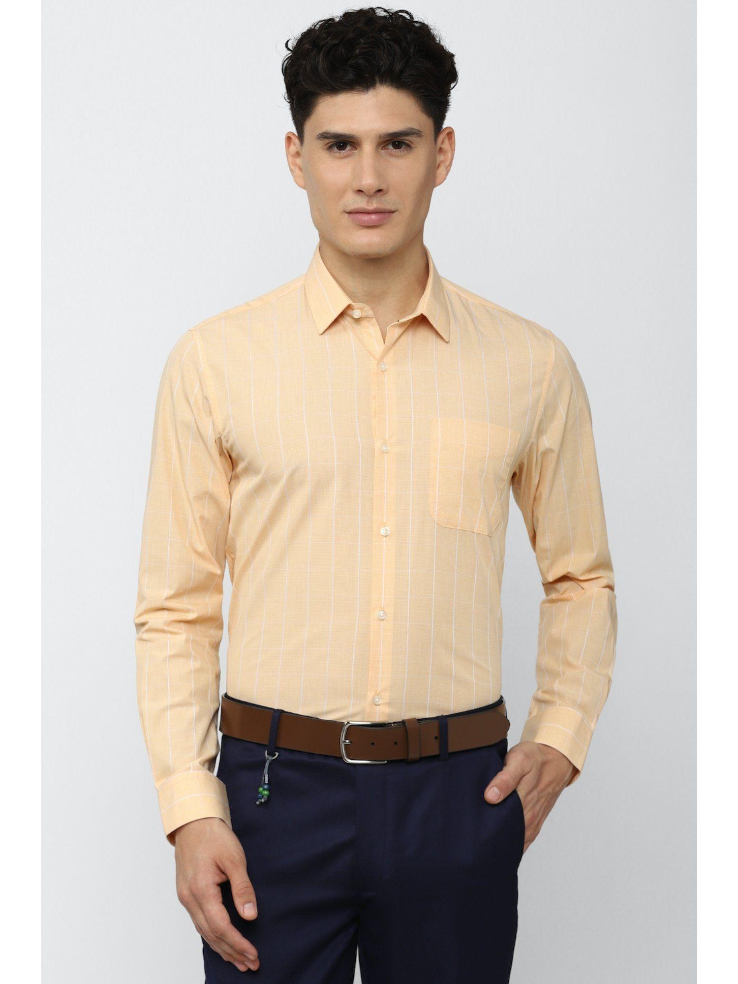 men yellow regular fit formal shirt