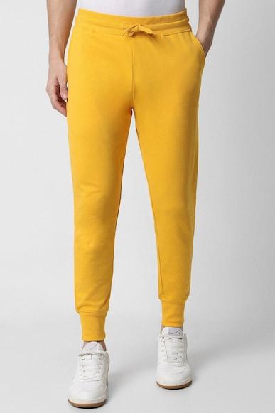 men yellowsolid casual jogger pants