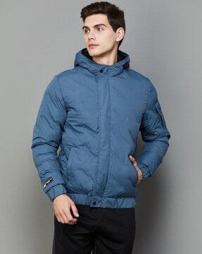 men zip-front hooded jacket