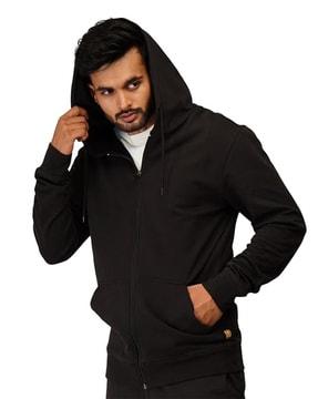 men zip-front hooded sweatshirt