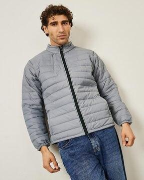 men zip-front jacket with insert pockets