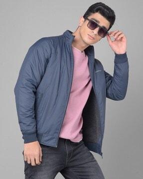 men zip-front jacket with insert pockets