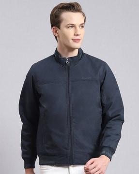 men zip-front regular fit bomber jacket