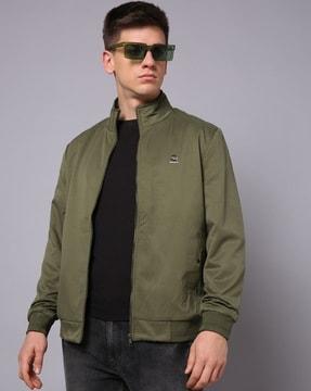 men zip-front regular fit bomber jacket