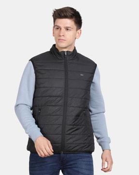 men zip-front regular fit gillet