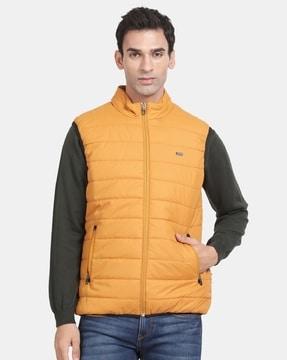 men zip-front regular fit gillet