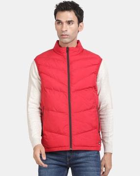 men zip-front regular fit gillet