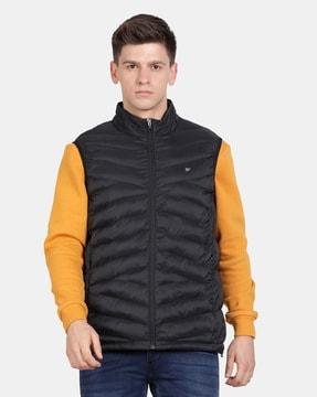 men zip-front regular fit gillet