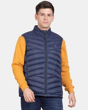 men zip-front regular fit gillet