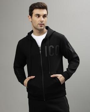 men zip-front regular fit hoodie