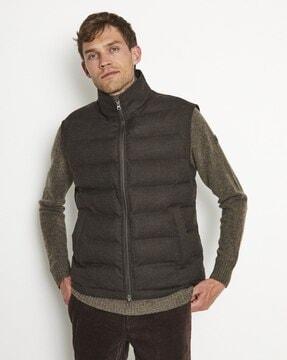 men zip-front regular fit jacket