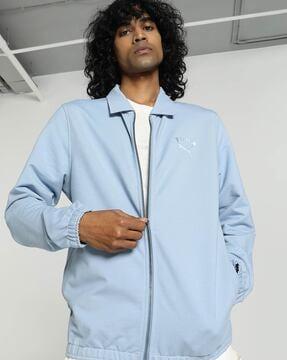 men zip-front regular fit track jacket