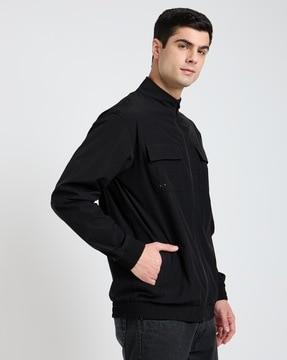 men zip-front regular fit track jacket