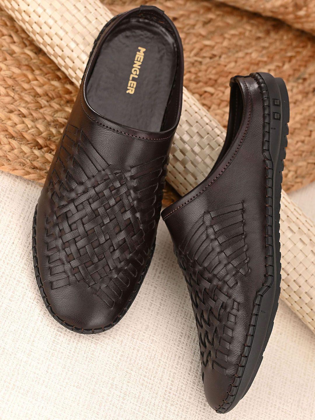 mengler men brown shoe-style sandals