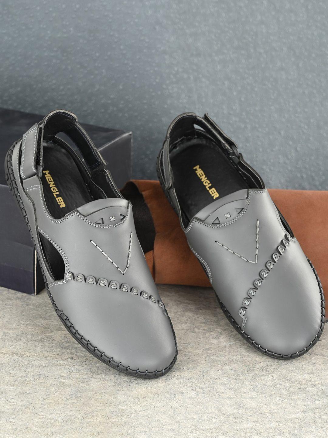 mengler men grey shoe-style sandals