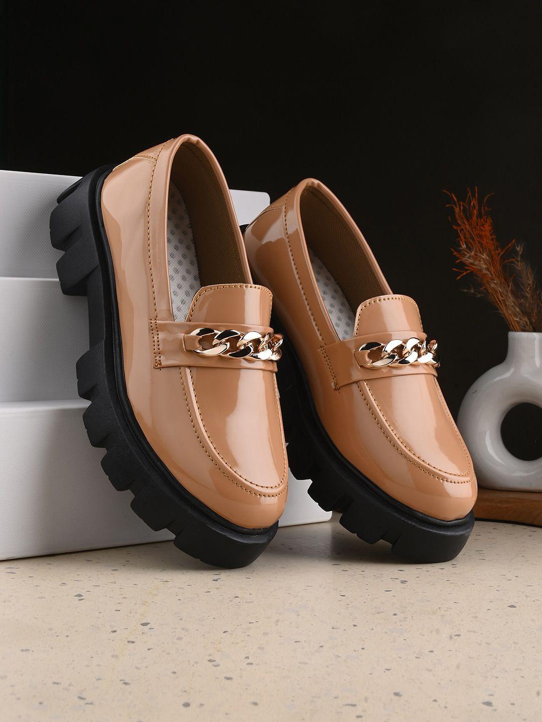 mengler women round toe heeled horsebit loafers