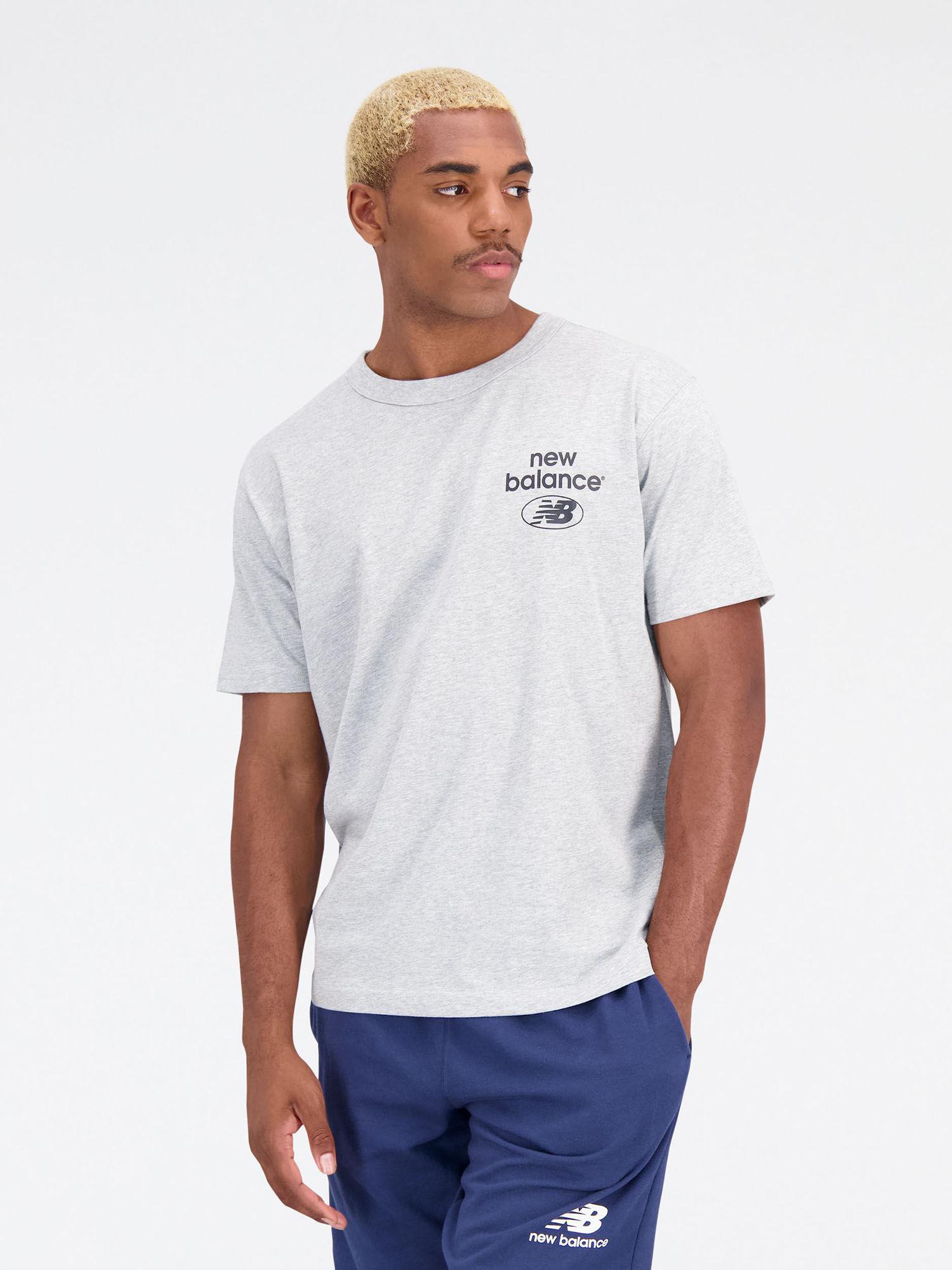mens athletic grey round neck t-shirt