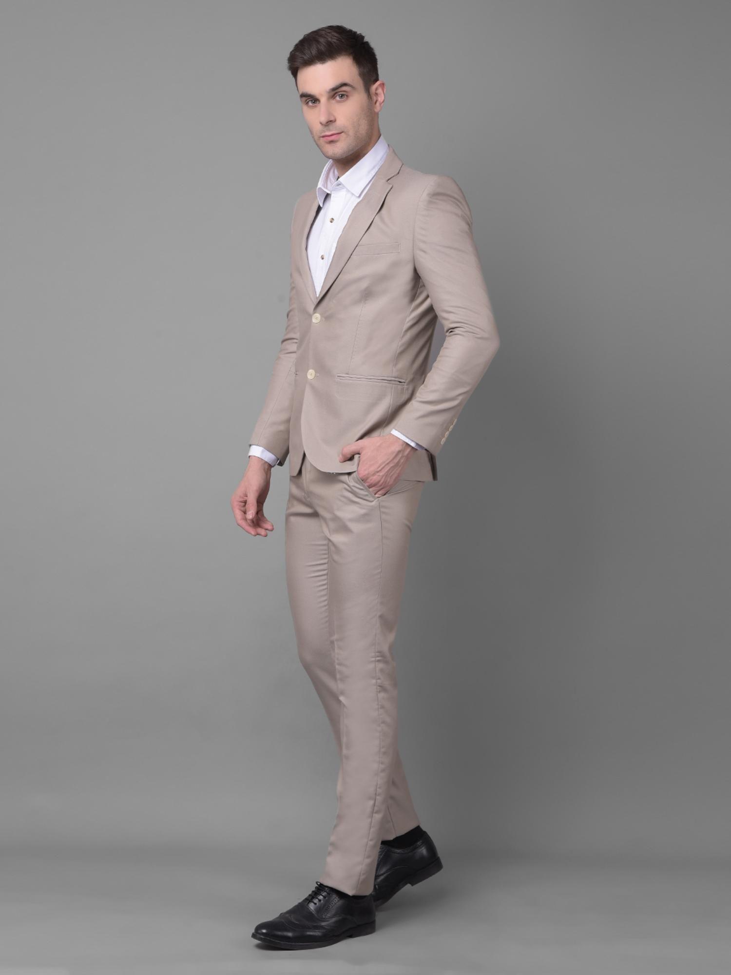 mens beige suit (set of 2)