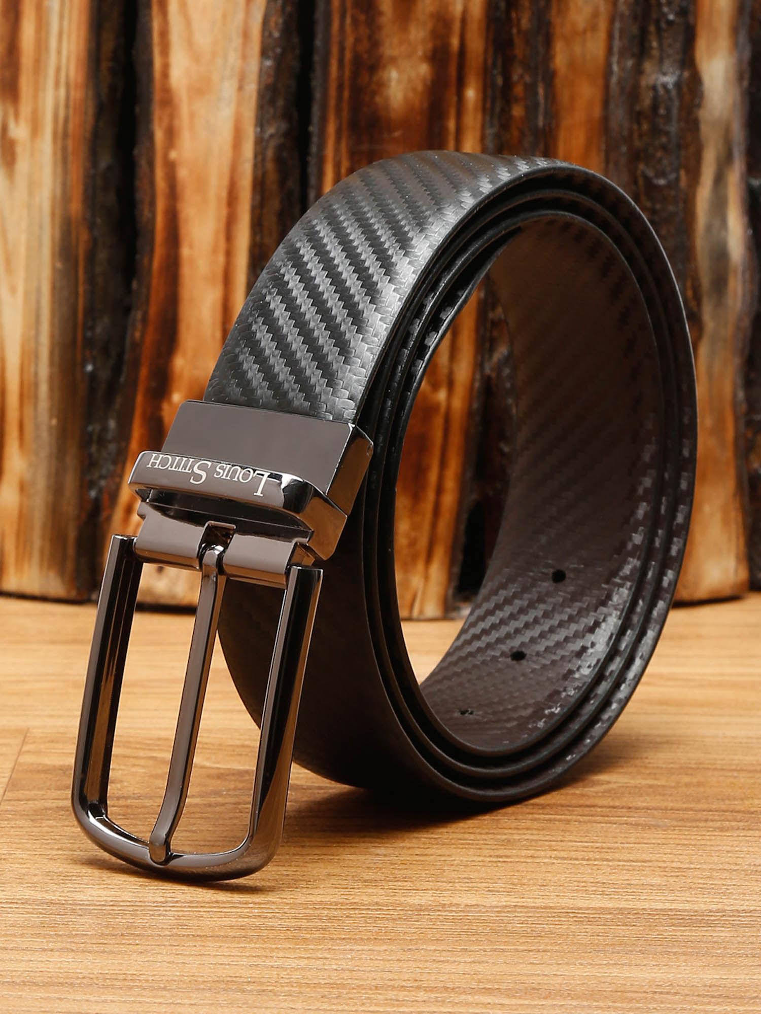 mens black & brown formal italian leather reversible belt